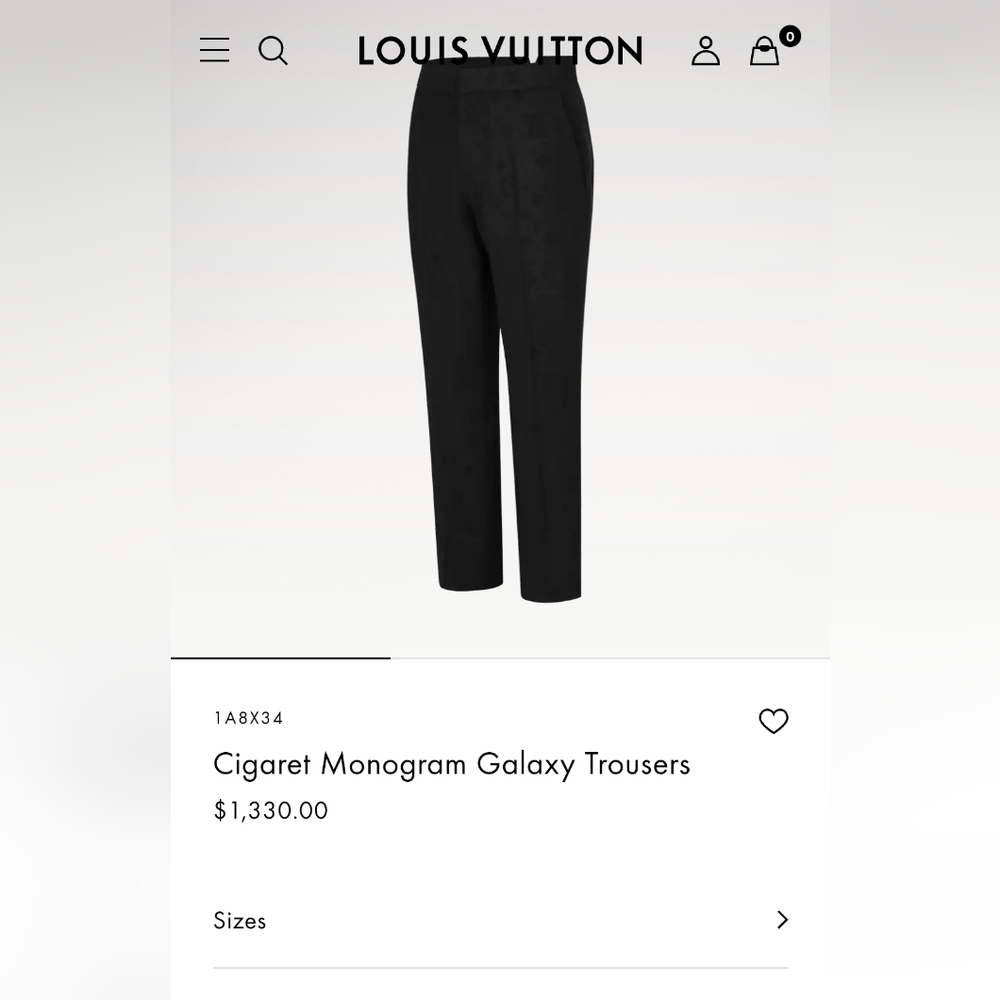 NWOT LOUIS VUITTON MONOGRAM BLK MENS CIGAR SLACKS